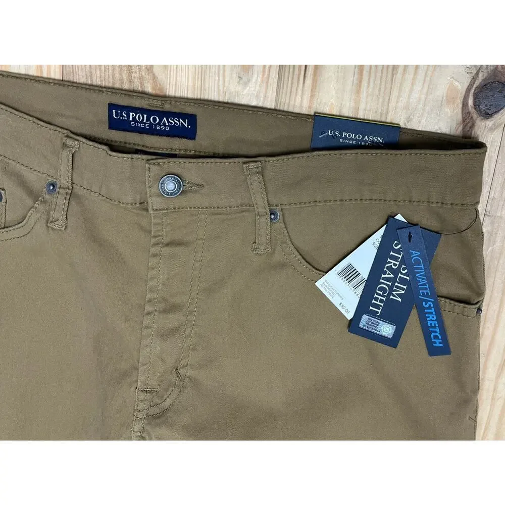 US POLO Men's Tan Pants 36x32 New With Tags!!! Amazing...